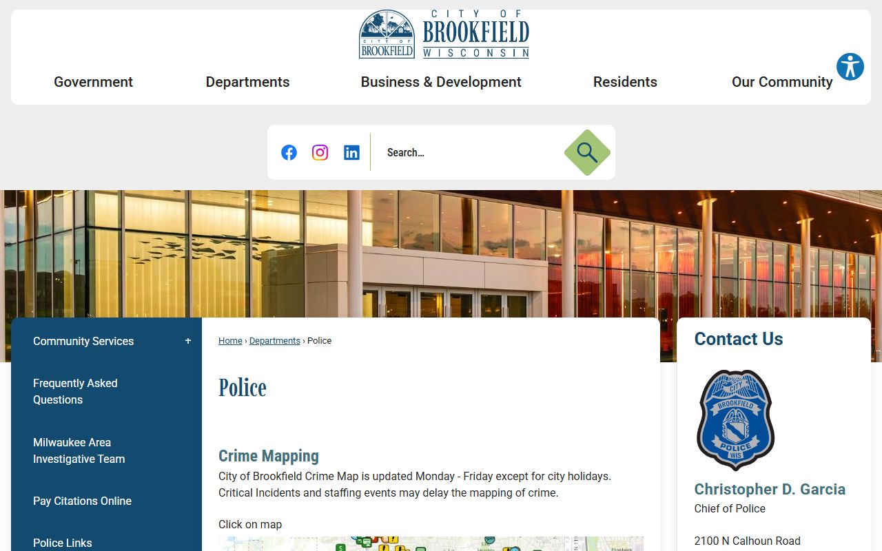 Brookfield Police Blotter at the City of Brookfield Police Department