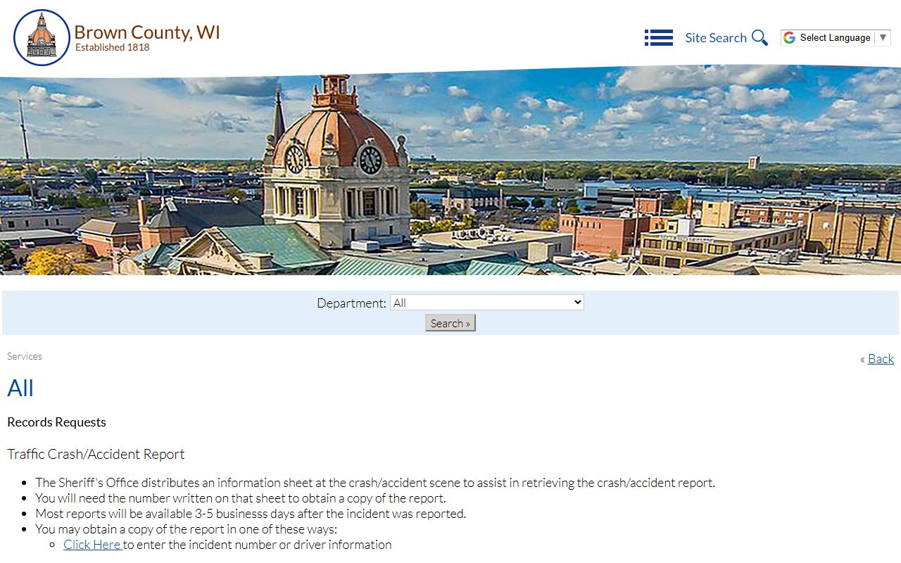 Green Bay Police Blotter on Brown County records page