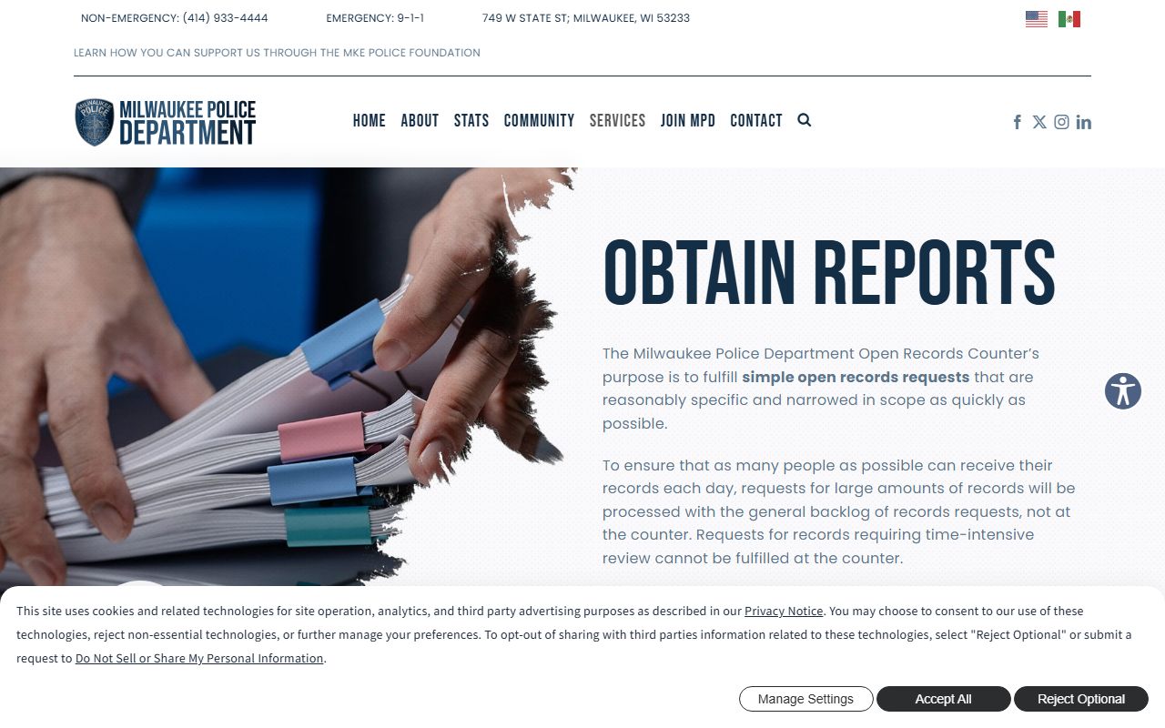 Milwaukee Police Blotter at the MPD open records page