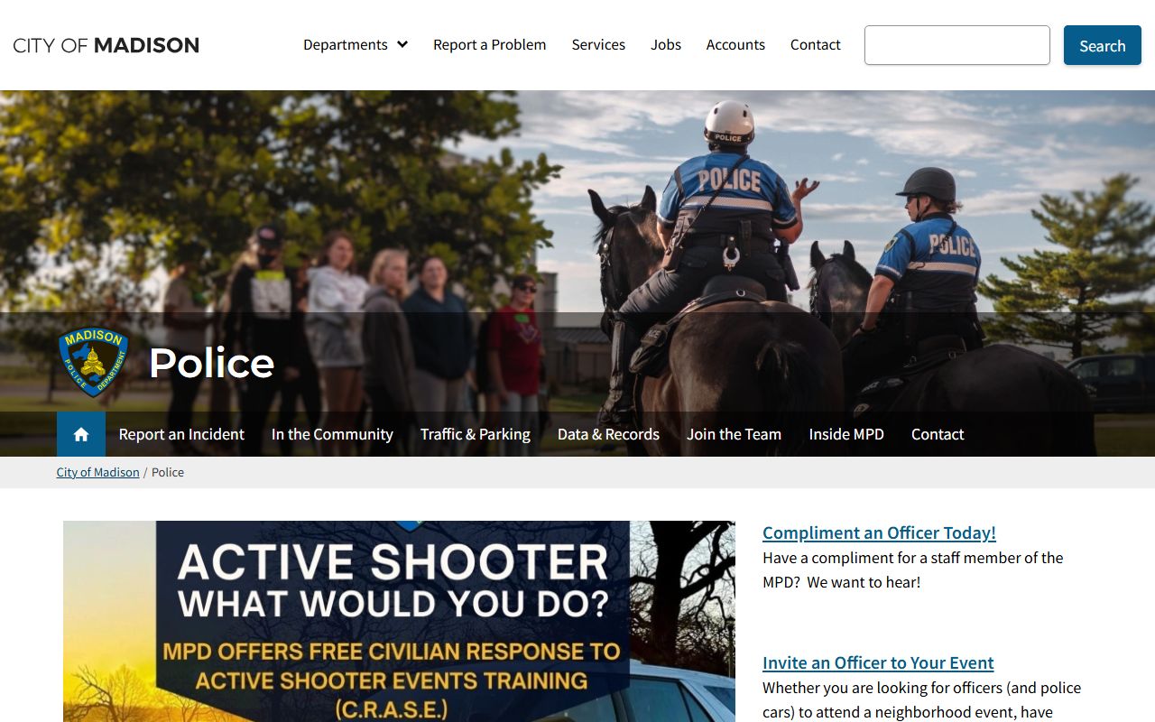 Wisconsin Police Blotter and the Madison Police Department