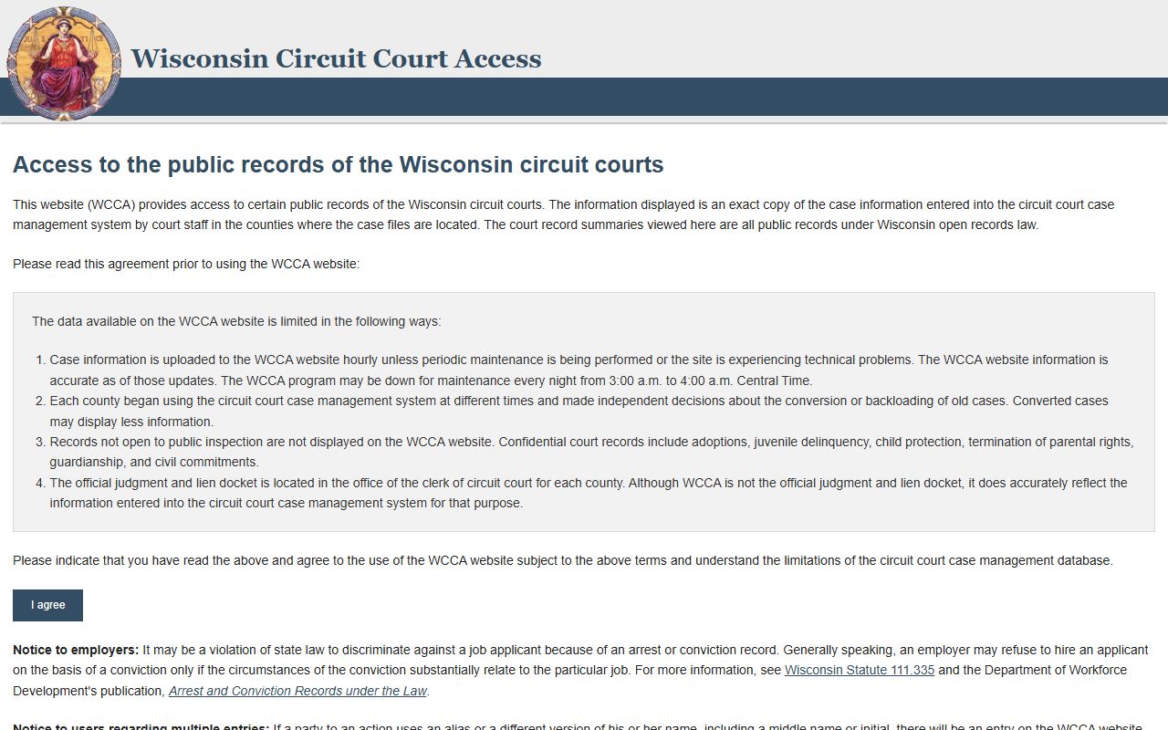 Wisconsin Police Blotter and Wisconsin Circuit Court Access