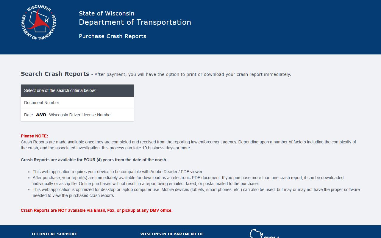Wisconsin Police Blotter and Wisconsin DOT crash reports